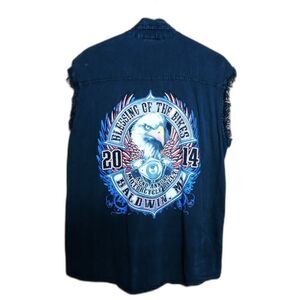 BikerWear USA Black Shirt L Blessing of the Bikes Baldwin MI Motorcycle Rally